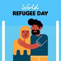 World refugee day illustration background vector