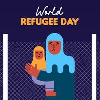 mundo refugiado día ilustración antecedentes vector