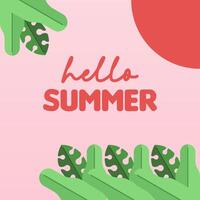 Hello summer illustration background vector