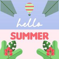 Hello summer illustration background vector