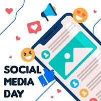 Flat social media day banner template vector