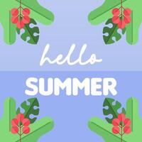 Hello summer illustration background vector