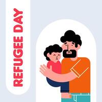 World refugee day illustration background vector