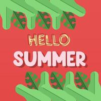 Hello summer illustration background vector