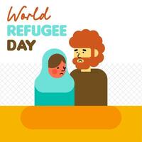 World refugee day illustration background vector