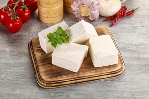 Greek traditional organic feta cheese photo