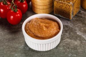 Cod fish roe snack in the bowl photo