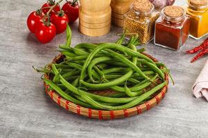 Raw green bean string uncooked photo