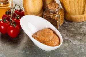 Cod fish roe snack in the bowl photo