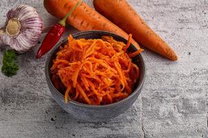 Korean carrot salad in the bowl photo