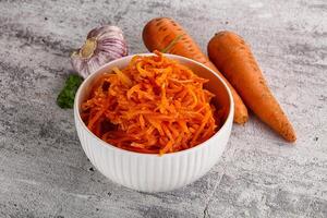 Korean carrot salad in the bowl photo