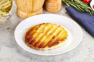 Grilled Greek traditional cheese - haloumi photo