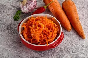 Korean carrot salad in the bowl photo