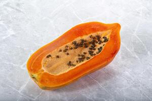 Sweet and juicy tropical papaya photo