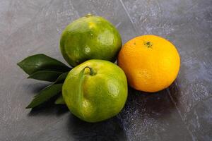 Fresh ripe sweet juicy mandarins photo