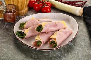 Roll with ham and cheese photo