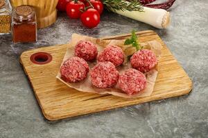 Raw beef meatball minced meat photo