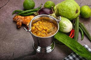 Indian cuisine Dal Tadka soup photo