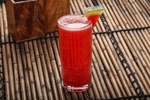 Sweet cold watermelon juice refreshment photo