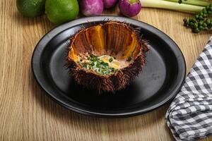 Grilled Sea Urchin with egg photo