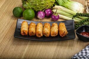 Vietnamese cuisine fried spring roll photo