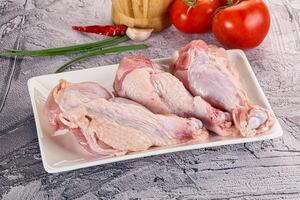 Raw turkey shoulder wing for cooking photo