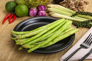 Dietary cuisine - boiled aspargus stem photo