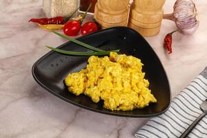 Scrambled egg in the bowl photo