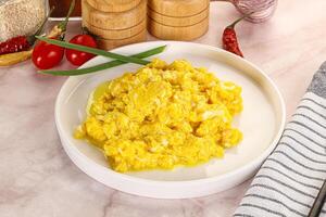 Scrambled egg in the bowl photo