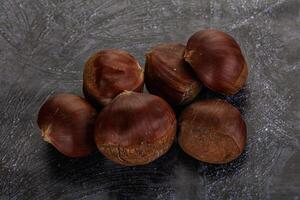 Tasty delicous brown natural Chestnut photo