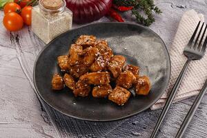 Chicken fillet with soya teriyaki sauce photo