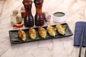 Fried Japanese stuffed dumplings - Gyoza photo