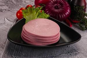 Boiled pork sliced sausage stack photo