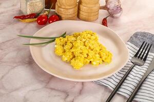 Scrambled egg in the bowl photo