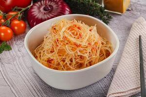 Asian spicy glass noodle salad photo