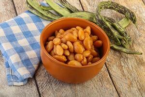 White bean in tomato sauce photo