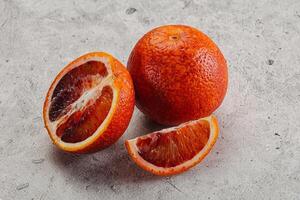 Red Sicilian orange ripe and juicy photo