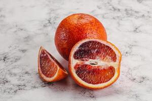 Red Sicilian orange ripe and juicy photo