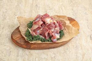 Raw chicken stomach for cooking photo