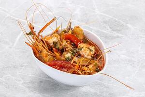 Thai traditional Tom Yum soup photo