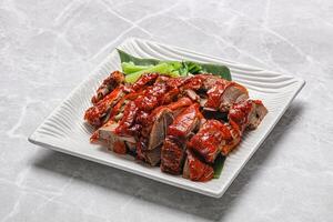 Asian cuisine - roasted duck with skin photo