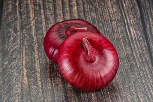 Ripe violet onion for cooking photo