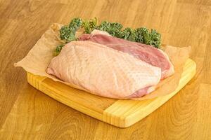 Raw duck breast for cooking photo