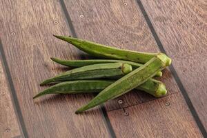 Natural organic raw green okra photo