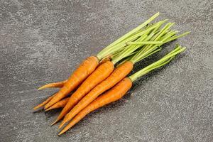 Young raw carrot heap isolated photo
