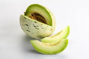 Ripe sweet and juicy dalmatian melon photo