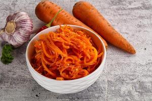 Korean carrot salad in the bowl photo