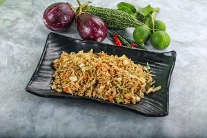 Stir fried rice with vegetables photo