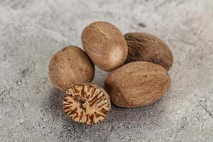 Aroma seasoning Nutmeg for cooking photo