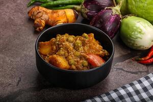 Indian traditional cuisine Aloo mutter photo